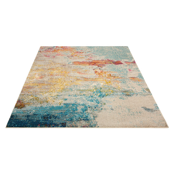 Etta Avenue Bourgeois Tufted Blue/Red/Orange/Yellow Rug & Reviews
